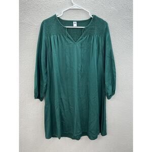 Womens Old Navy Dress Size Small Green Long Sleeve V-Neck